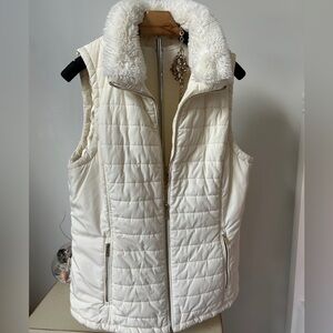 Pre-owned Calvin Klein cream/gold tone vest Large